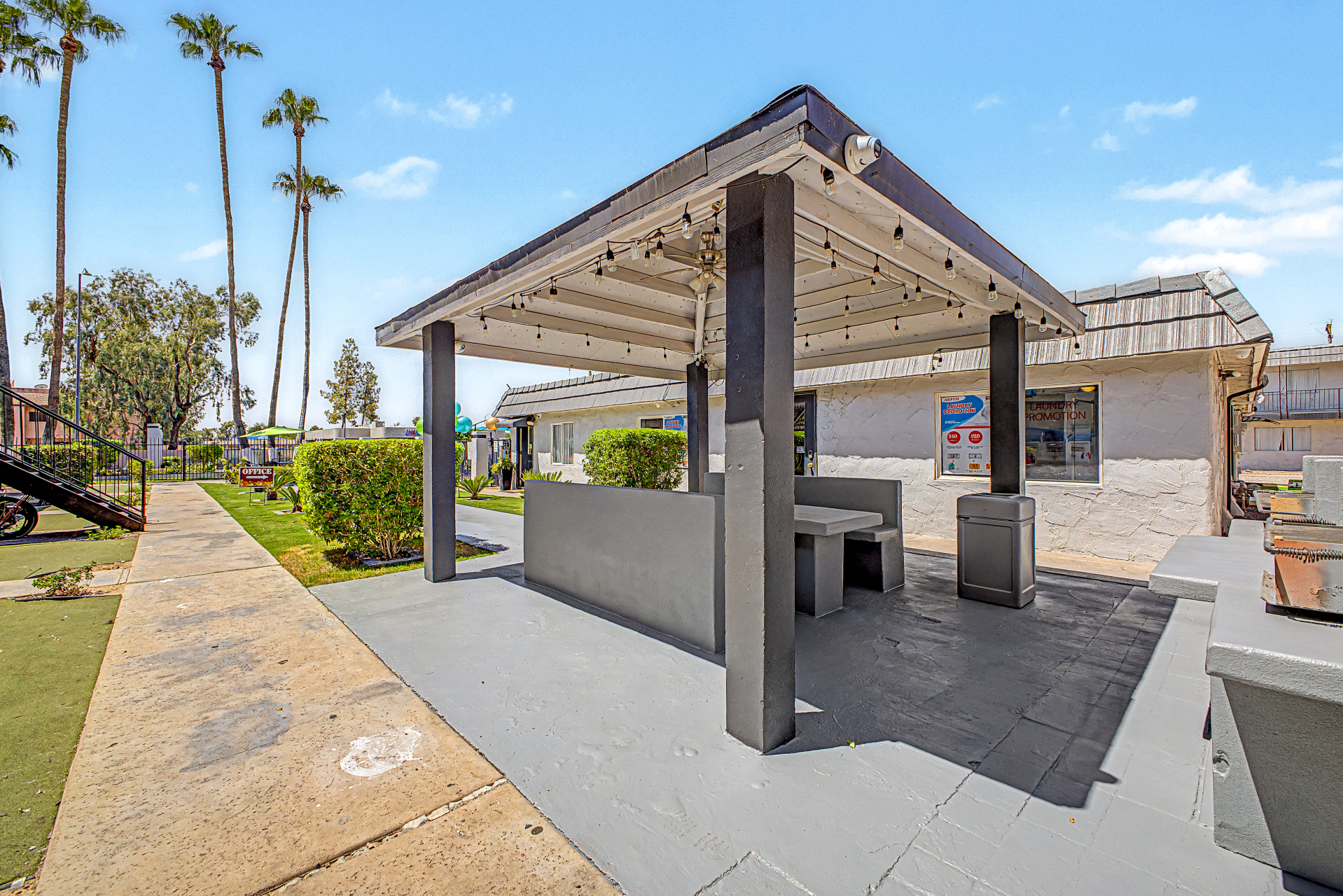Shaded BBQ Pavilion & Picnic Tables